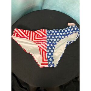 Victoria's Secret Swim American Flag Stars Stripes Cheeky Hipster Bottom Large